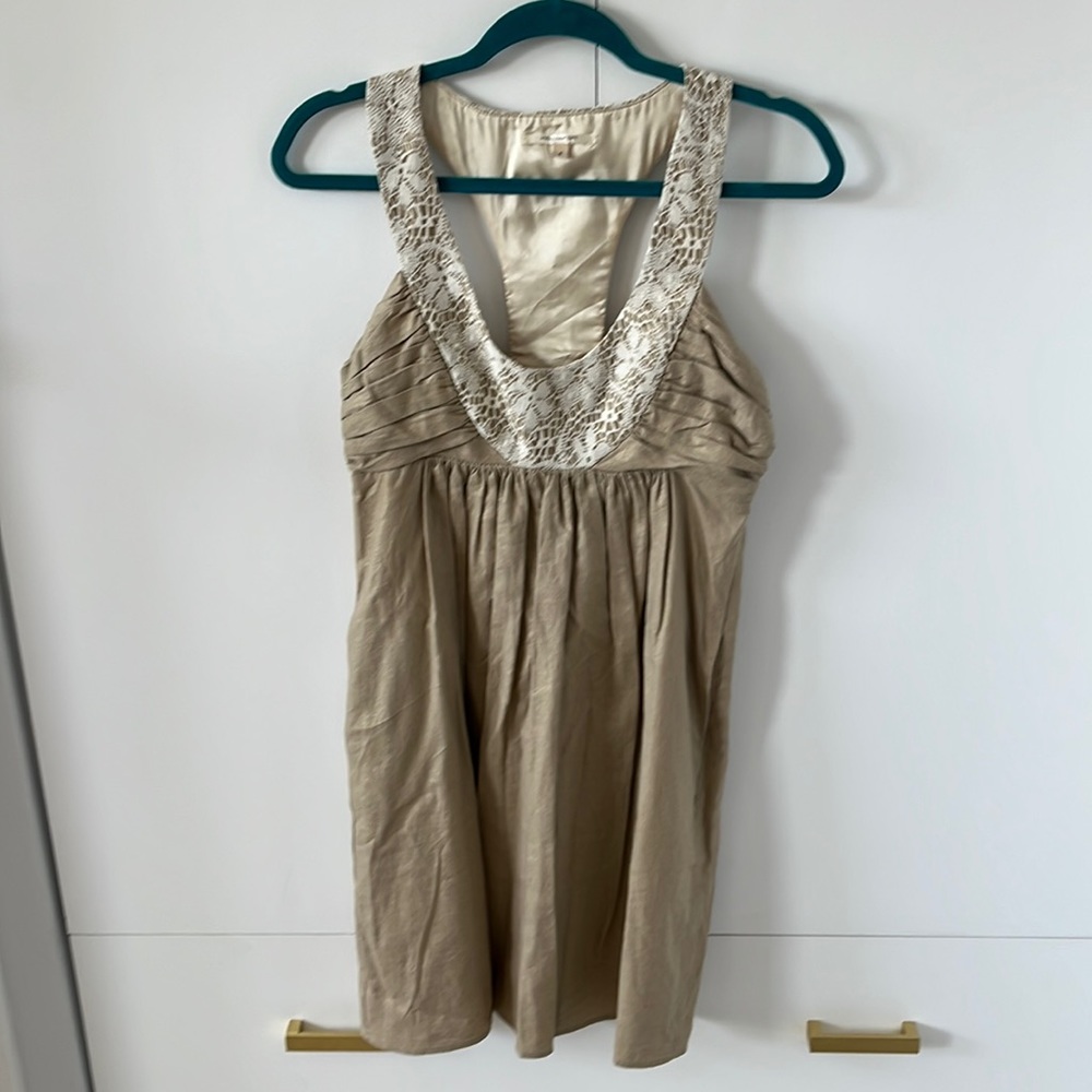 Anthropologie Molly New York gold shimmer dress